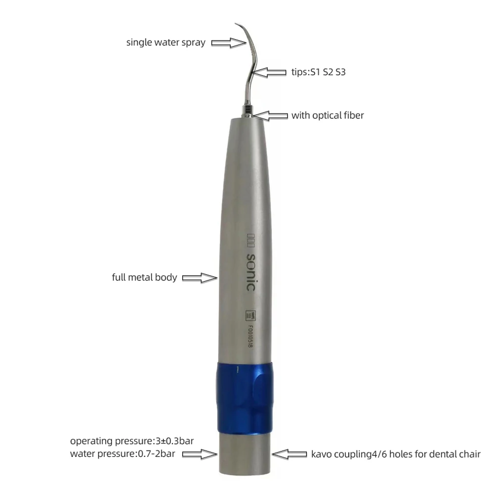 Top quality Sonic S dental air scaler air scaler handpiece with LED fiber periodontal /preparation /surgery tip