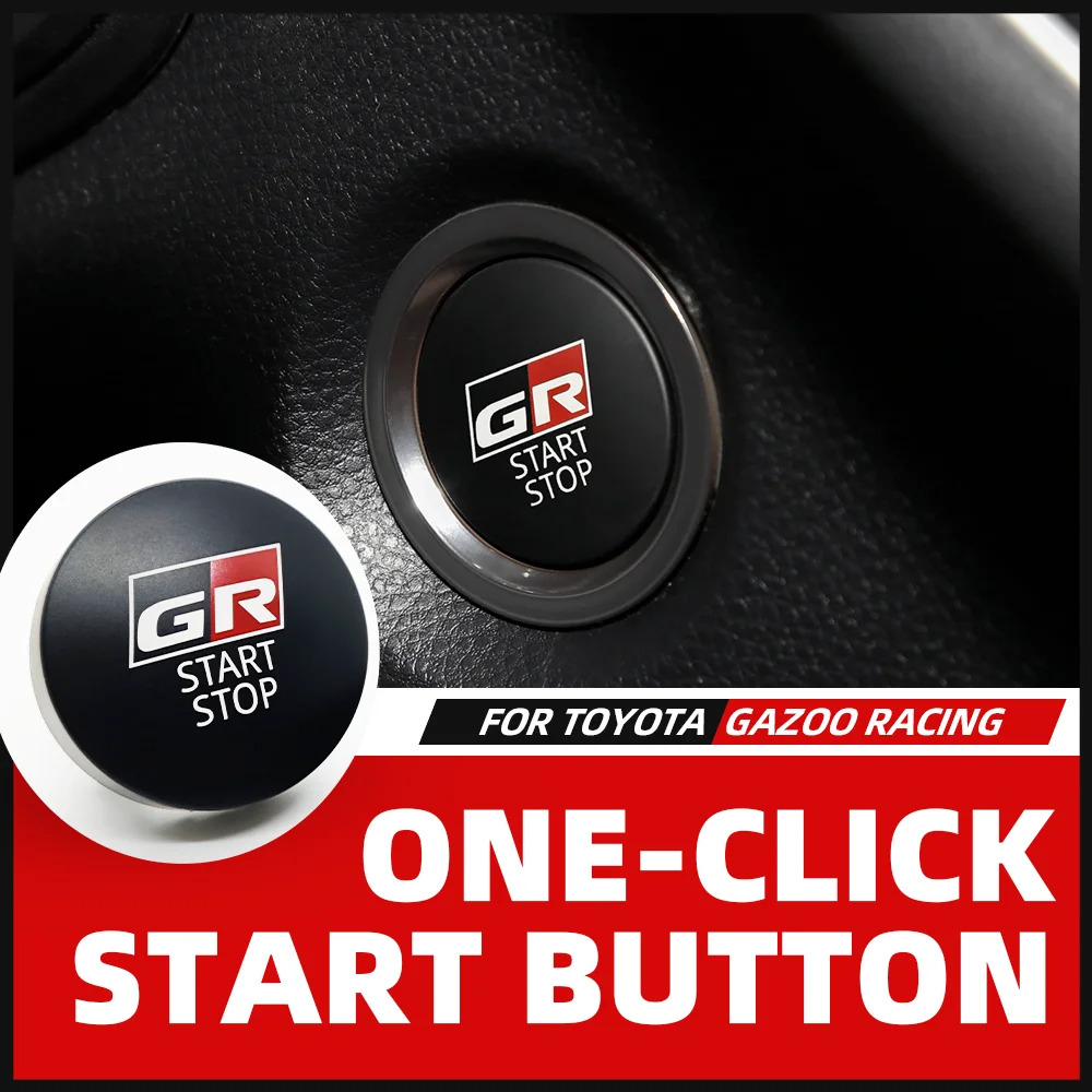 Car One-Click ABS Start STOP Engine Ignition Button Switch Decal Modification Interior Accessories For Toyota Gazoo Racing