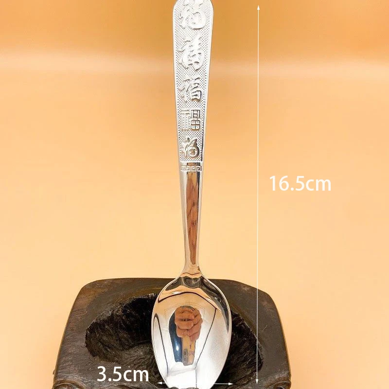 2026 Nieuwe S999 Puur Zilver 99,9% Lepel, Eetbaar Zilver Huishoudelijk Tafelgerei, Massieve Soeplepel Handgemaakt, Cadeau voor Thuisgebruik