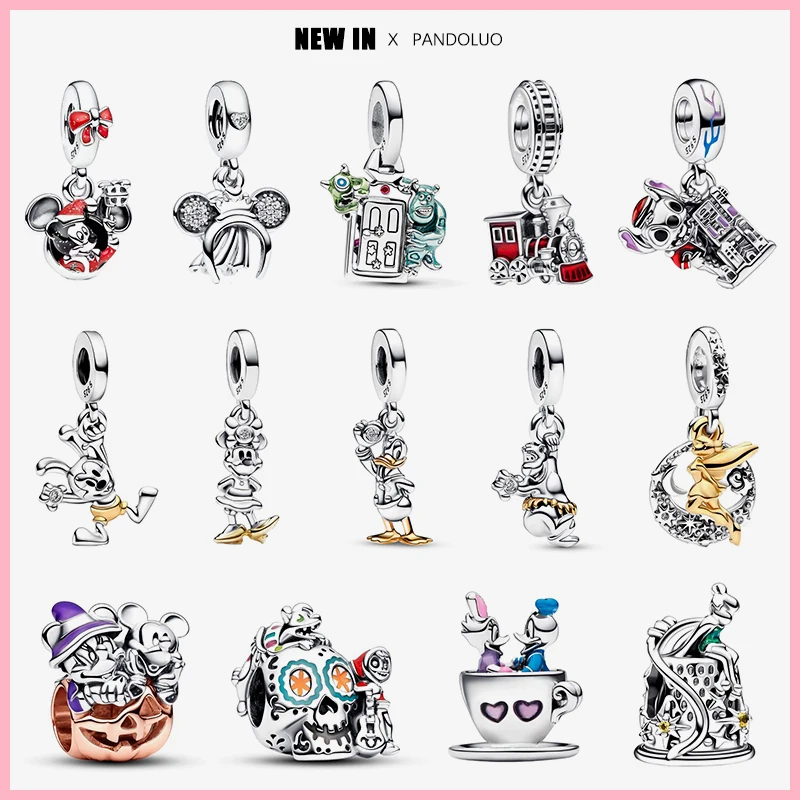 Disney Series 925 Contas de Prata para Mulheres, Forma Animal, Fits Pandora Pulseira, Pingente de Contas, Jóias Presente, Venda Quente, Novo, 2023