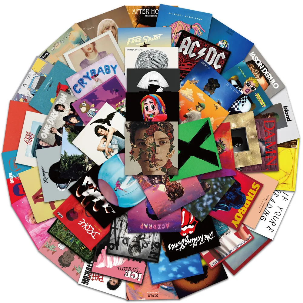 10/50Pcs Vintage Cartoon Art Music Album Cover Graffiti Stickers DIY Phone Laptop Guitar Party Envelope Phone Case Sticker Decal