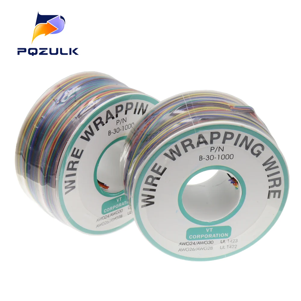 265m 8 Color 30AWG Jump Wire Wrapping Tinned Copper Solid PVC insulation Single Strand Copper Cable Ok Wire Electrical Wire XF30