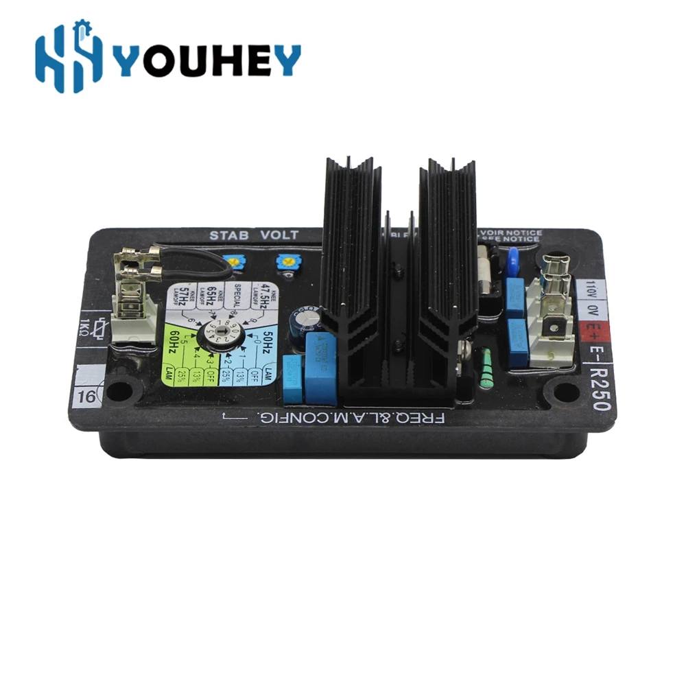 Imagem -02 - Regulador de Tensão Automático Brushless Geração Diesel Ajustador de Tensão do Sistema Grupo Acessórios Peças do Gerador R250 Avr