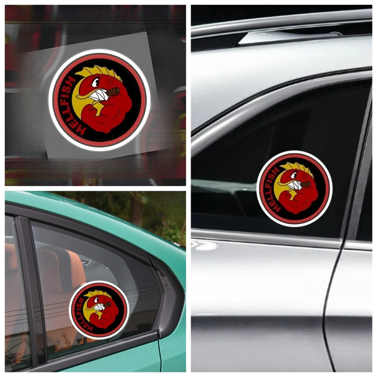 

Flying Hellfish PVC Stickers for Car Body Home Window Cute Anime Cartoon Art Decoration