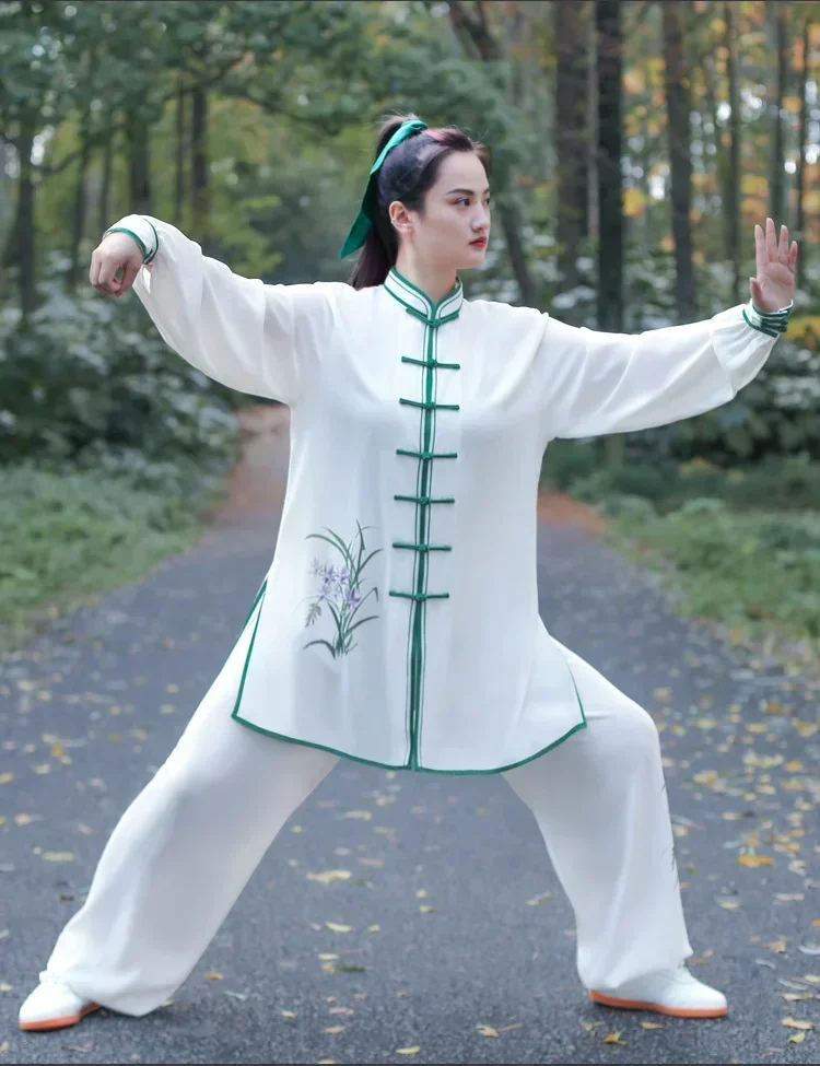 Kung fu vestido uniforme de arte marcial wushu roupas tai chi roupas femininas menina respirável kun mestre 2024 novo estilo