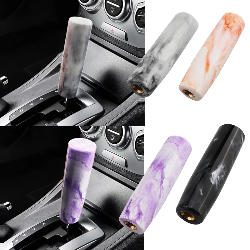 JDM Universal Acrylic Long Gear Stick Shift Knob Manual Transmission Marble Lever Shifter Knob Head with M8 M10 Adaptor