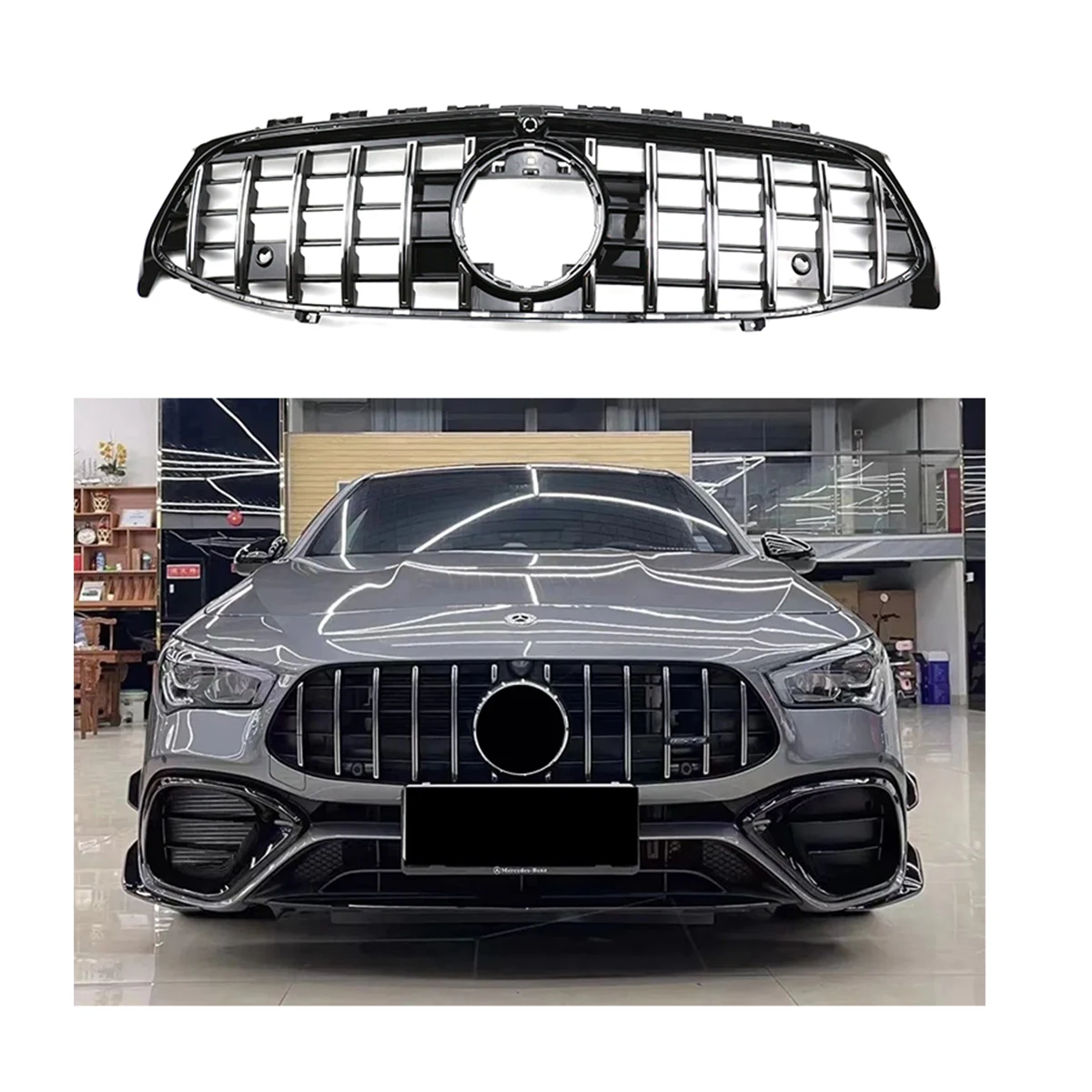 AMG GTR Grill Fit for Mercedes Benz CLA W118 2020-2023 Mercedes CLA W118 Panamericana Front Grill  2020-2023