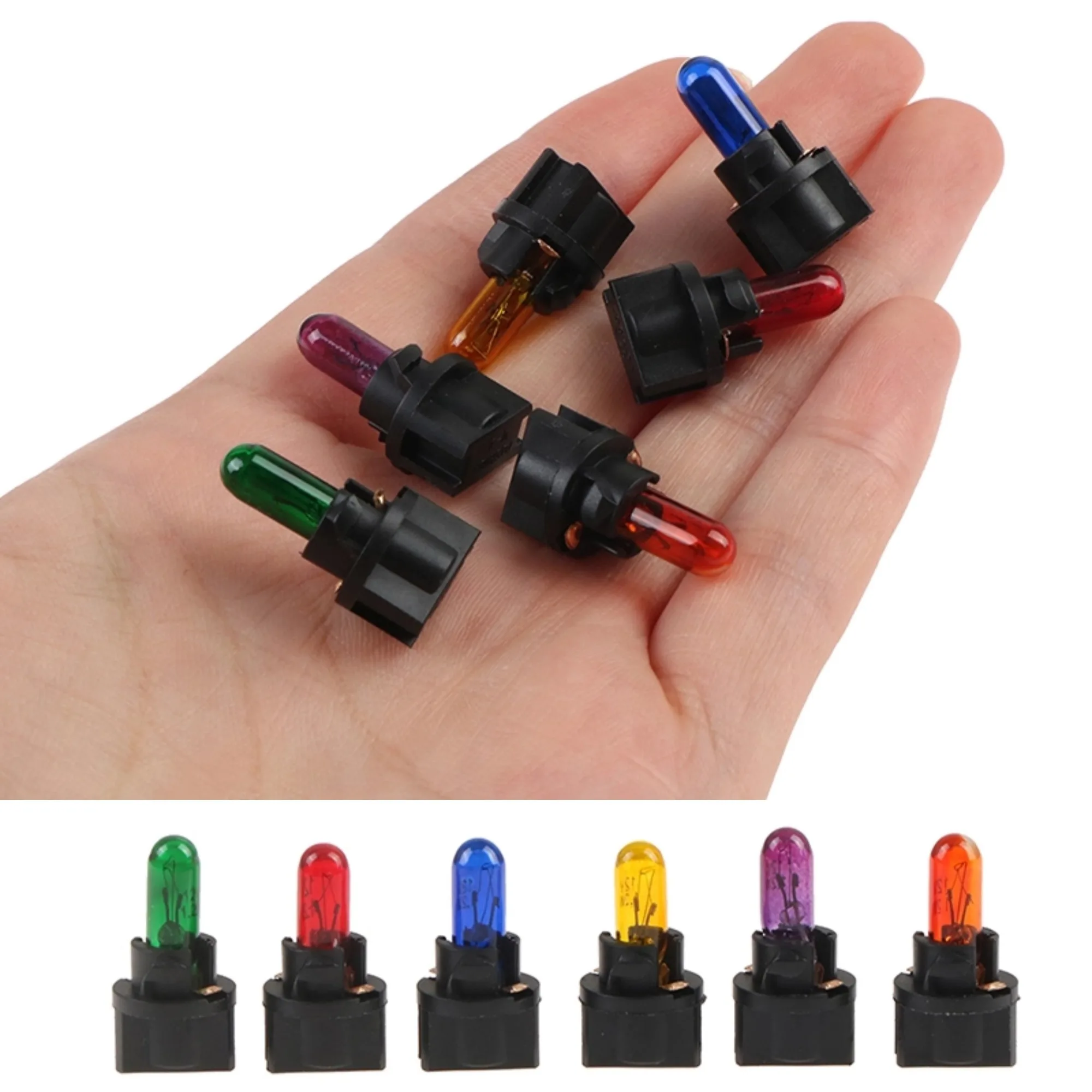 10PCS 12V T5.5 Led Bulb W1.2WCar Interior Lights Dashboard Heating Indicator Wedge Auto Instrument Lamp Air Conditioning Lamp