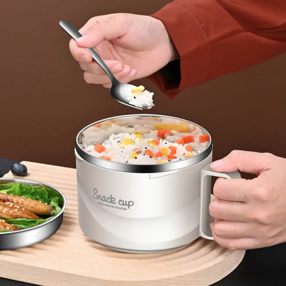

3 Layer Dormitory Instant Noodle Bowl Large Capacity Drop-resistant Canteen Rice Bowl Round Heat-resistant Students Lunch Box
