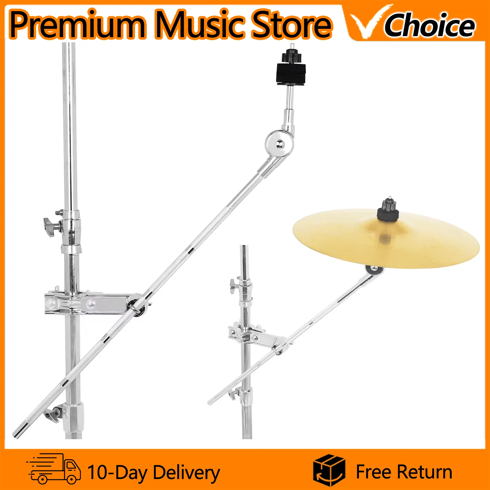 IRIN Cymbal Holder Expansion Rack Metal Cymbal Ratchet Clamp Expand Arm Universal Cymbal Stand Support for Standard Drum Set