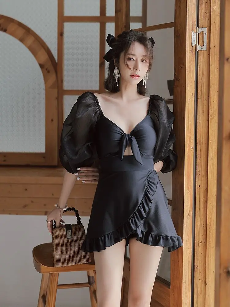 Women's Skirted One Piece Swimsuit Tummy Control Slimming Bathing Suit For Vacation Hot Spring