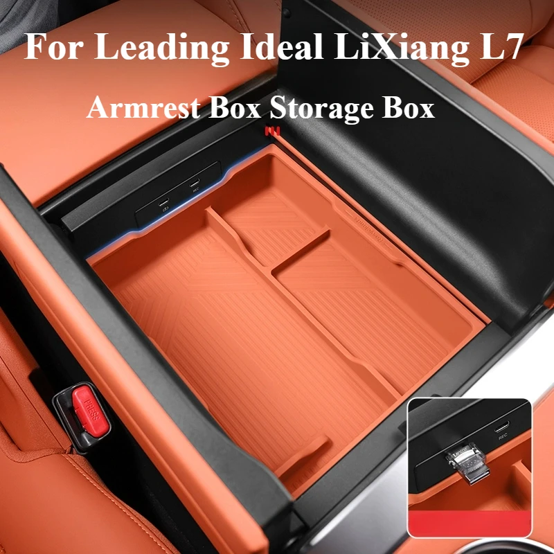 Armrest Box Storage Box For Leading Ideal LiXiang L7 Silicone Car Decoration Products Central Control Storage Box Modification