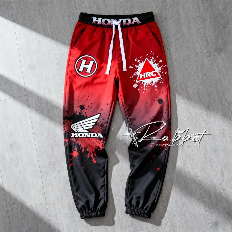 

Honda Racing Team 2025 года, модные уличные крутые мотоциклетные брюки, мужская рабочая одежда, быстросохнущие повседневные брюки, брюки для гонок на мотоциклах