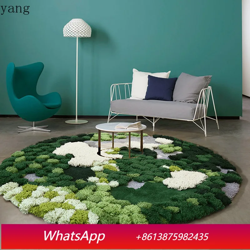 

LTT living room coffee table ethnic style pure handmade wool round bedside blanket floor mat