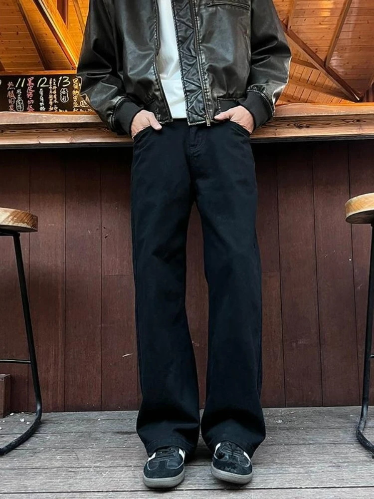 

New Men's Clothing Casual Pants Harajuku Casual Vintage Straight Pants Loose Solid Color Classic Wide Leg Male Youth Trousers