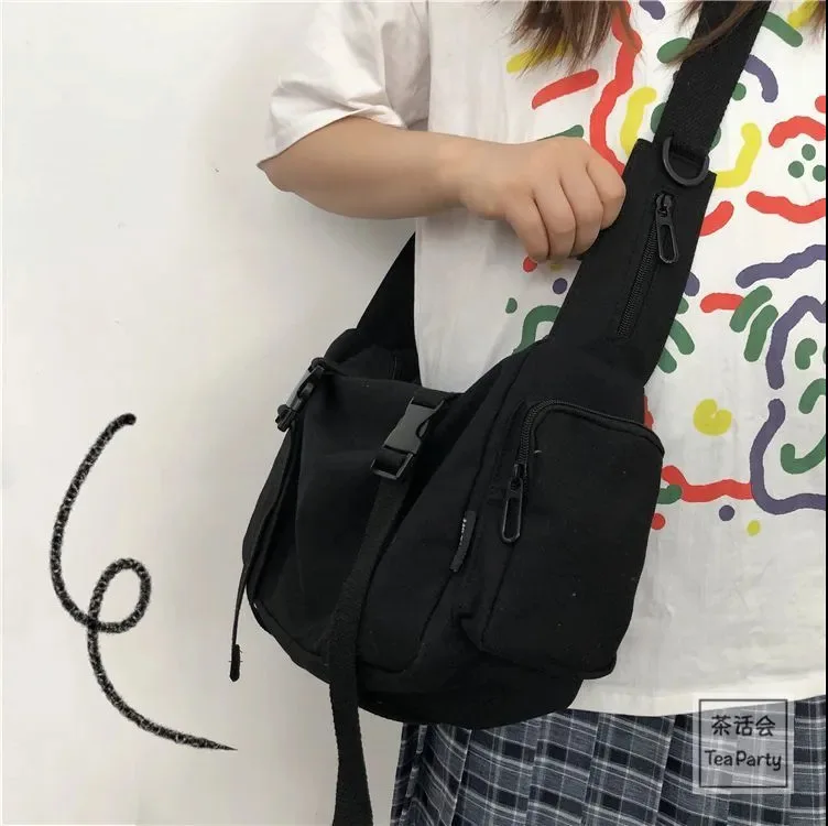 Canvas Crossbody Bags for Women Youth Men Fashion Casual Large Capacity Handbags Shoulder bags Solid Color Ladies Messenger Bag