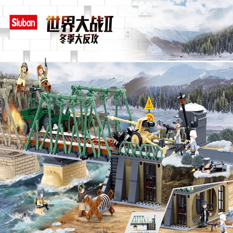 769PCS Military World War Ii Winter Counterattack Constructor Building Blocks Sets Kit Soldiers Educational Toys for Children