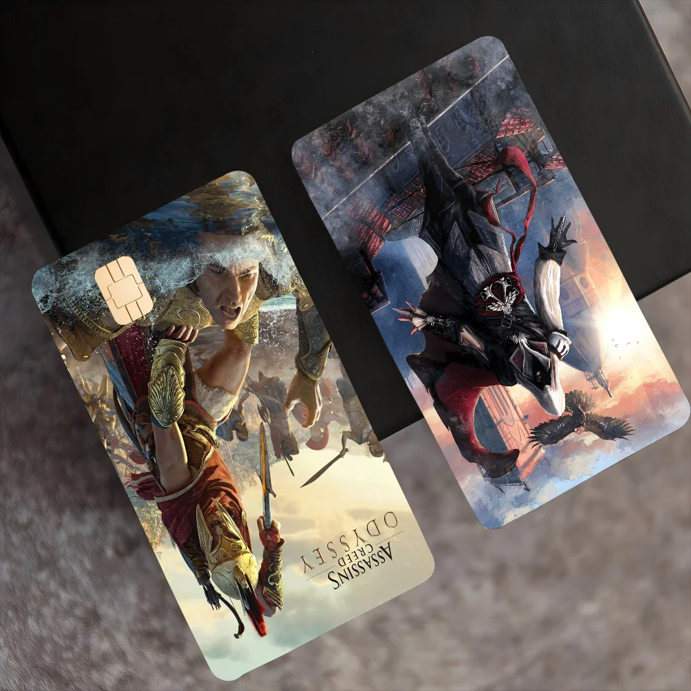 A-Assassin C-Creed Game Anime Spend Or Save Funny Shell On Off Ultradünn No Fade Sticker Skin Cover Film für Debit-Kreditkarte