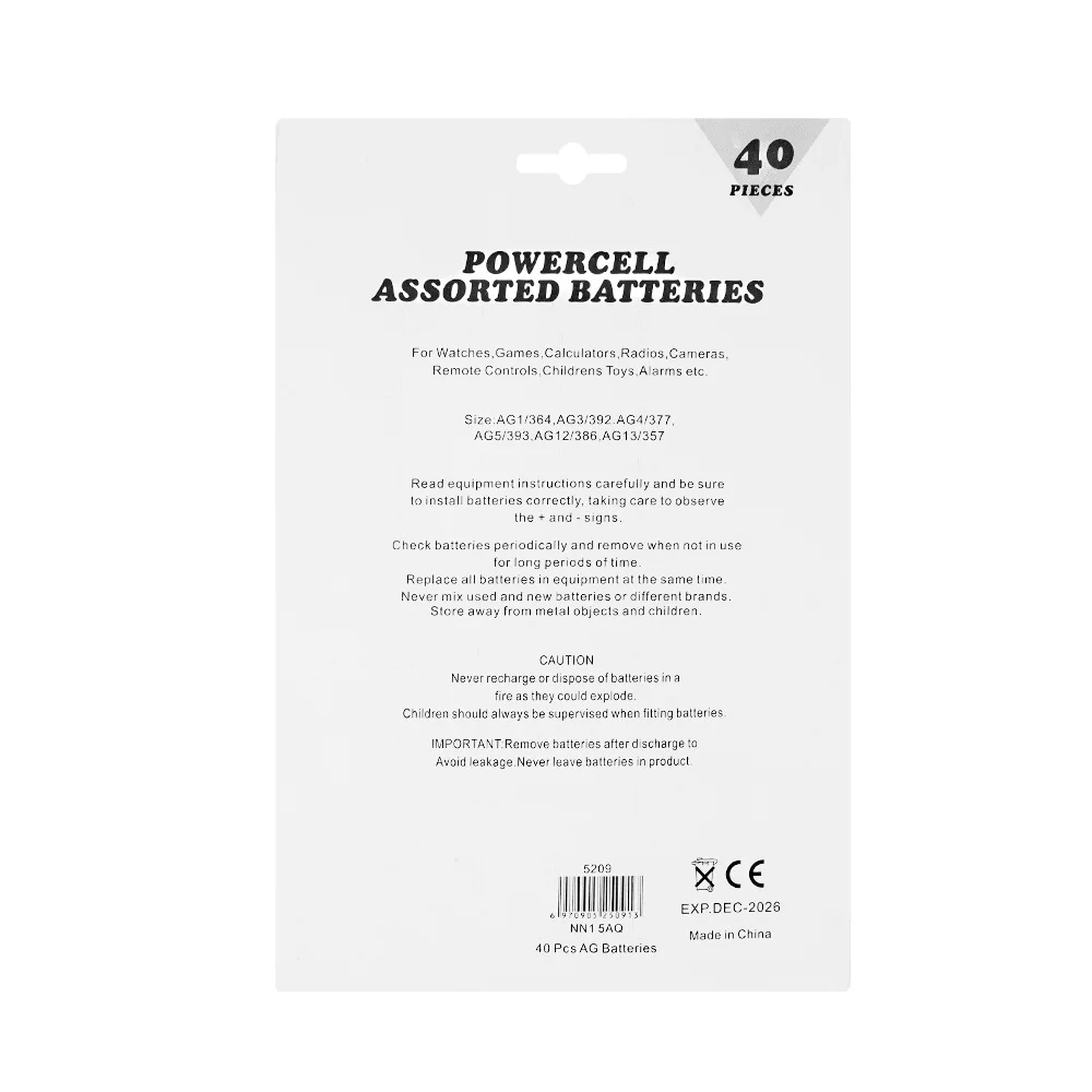 40 pz AG1/364 AG3/392 AG4/377 AG5/393 AG12/386 AG13/357 batteria a bottone per orologio giocattoli batterie a moneta a celle a distanza