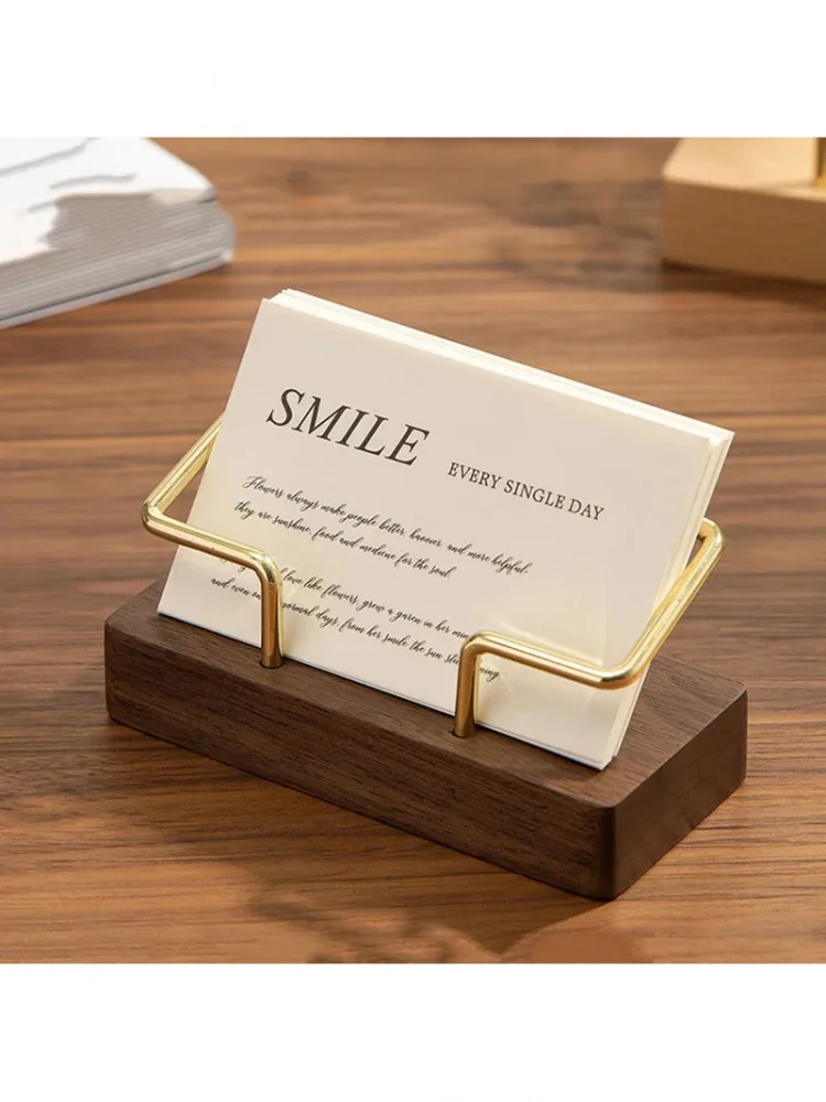 Visitekaarthouder Organisator Bureau Displaystandaard Memo Counter Accessoires Tafelblad Plank Thuis Houten kaarthouder Opslag - afbeelding 2