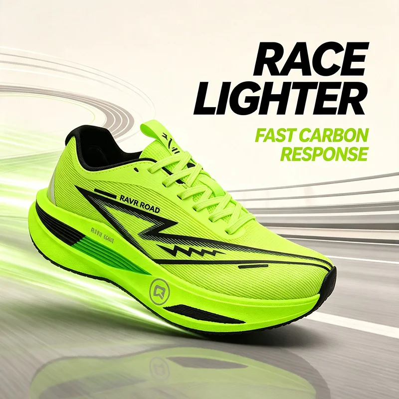 Men Lightweight Men Carbon Plate Running Shoes Women Shock Absorbing Breathable Mesh Energy Return Sneakers for Marathon Workout