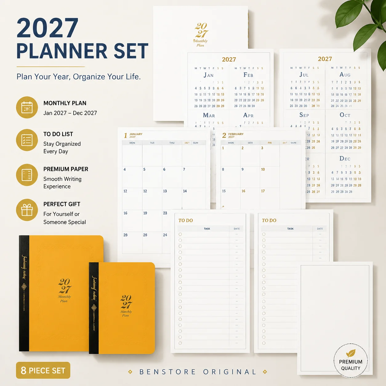 Fromthenon 2027 2026 Monthly Planner Refills Vintage Full Year Planning Insert Pages Portable Travel Journal Replacement Inserts