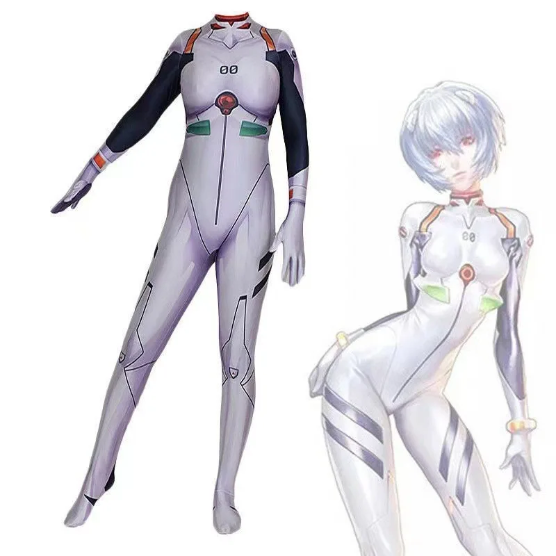 Neon Cute Genesis Classic Evangelion Anime Cosplay Bodysuit 3D Printed Tight Jumpsuit Cartoon Character Cosplay Costume Adults