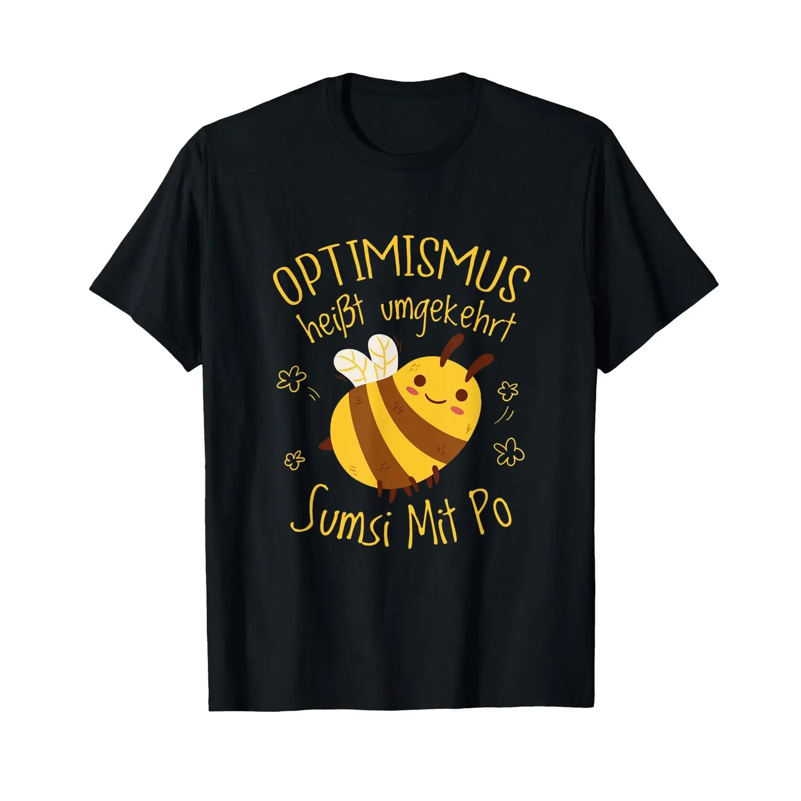 Optimism is called Sumsi With Po Funny Bee T Shirt vintage Washed Stylish Versatile Soft Stretched Top For Everyday Wear Casual