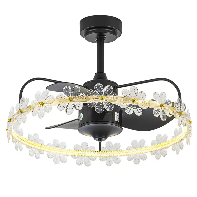 Nordic bedroom shaking head with electric fan, dining room modern fan leaf ceiling light luxury ceiling fan light, silent
