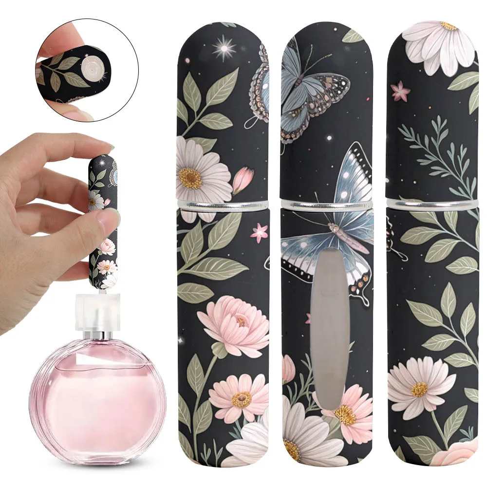 New 5ml Mini Perfume Bottle Empty Portable Empty Cosmetic Containers Storage Sprayer Refillable Spray Rotating Bottle