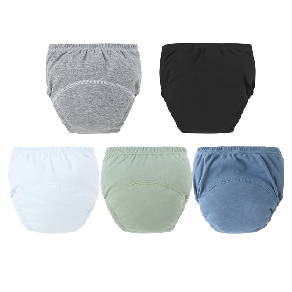 

5 шт. детские хлопковые тренировочные штаны, нижнее белье, водонепроницаемые многоразовые тканевые подгузники, тренировочные трусики, подгузники для малышей
