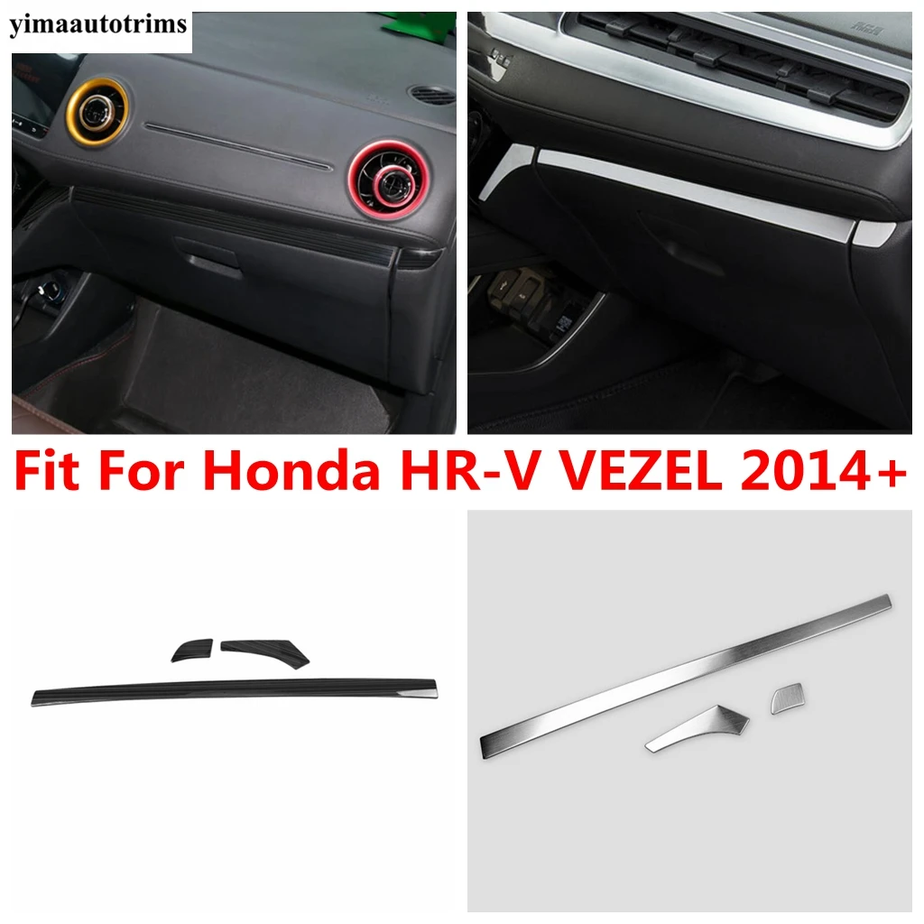 

Stainless Steel Central Control Dashboard Instrument Panel Frame Strip Cover Trim Accessories For Honda HR-V VEZEL 2014 - 2020