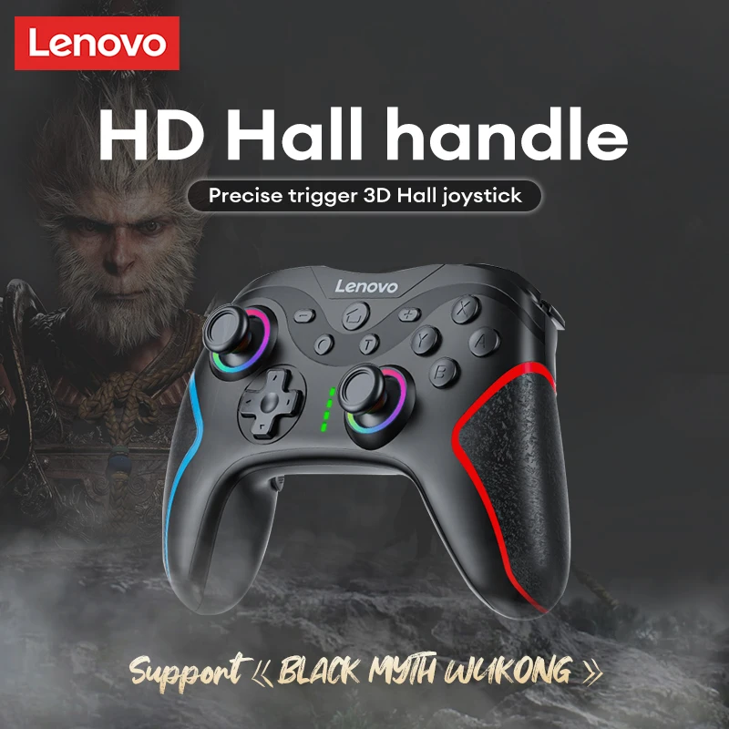 Lenovo Gamepads S01 Wireless Bluetooth 2.4G Gaming Controller LED lights Joystick Mecha-Tactile Button For Switch PC Android IOS