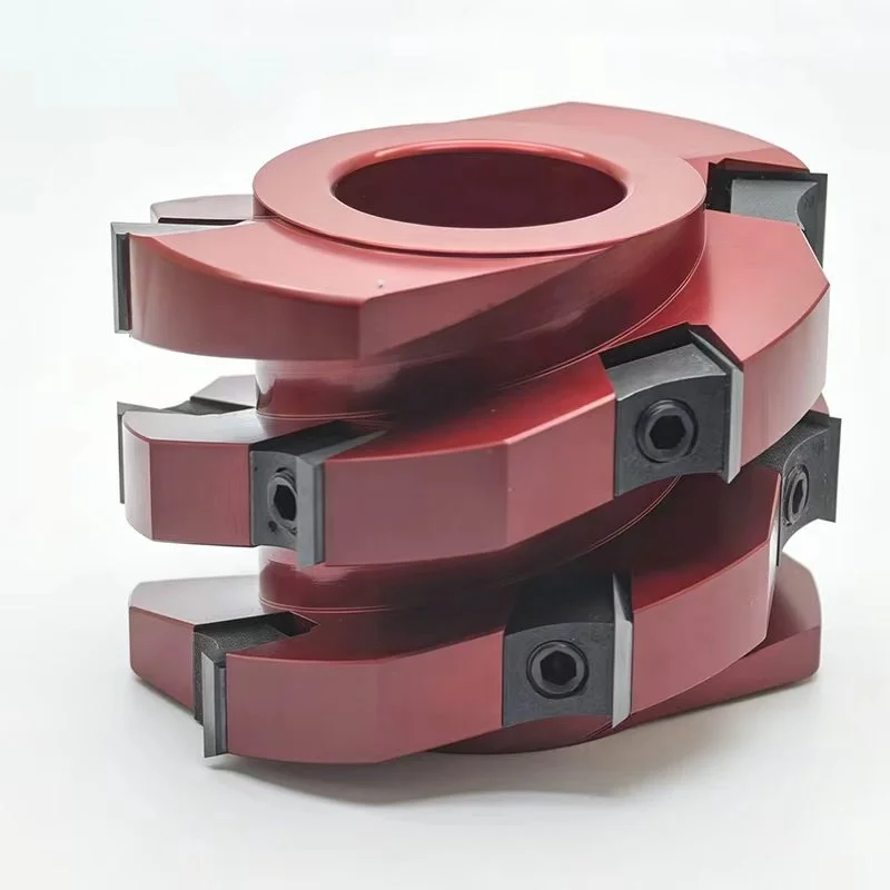 Aluminum Shaft Helical Spiral Head Polished Tungsten Carbide Woodworking Planer Accessory for Thickness & Surface Planer