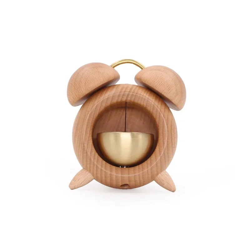 

Creative SolidWood Alarm Clock Doorbell Japanese-style Wind Chimes Door Suction Alarm Clock Brass Magnetic Refrigerator Doorbell