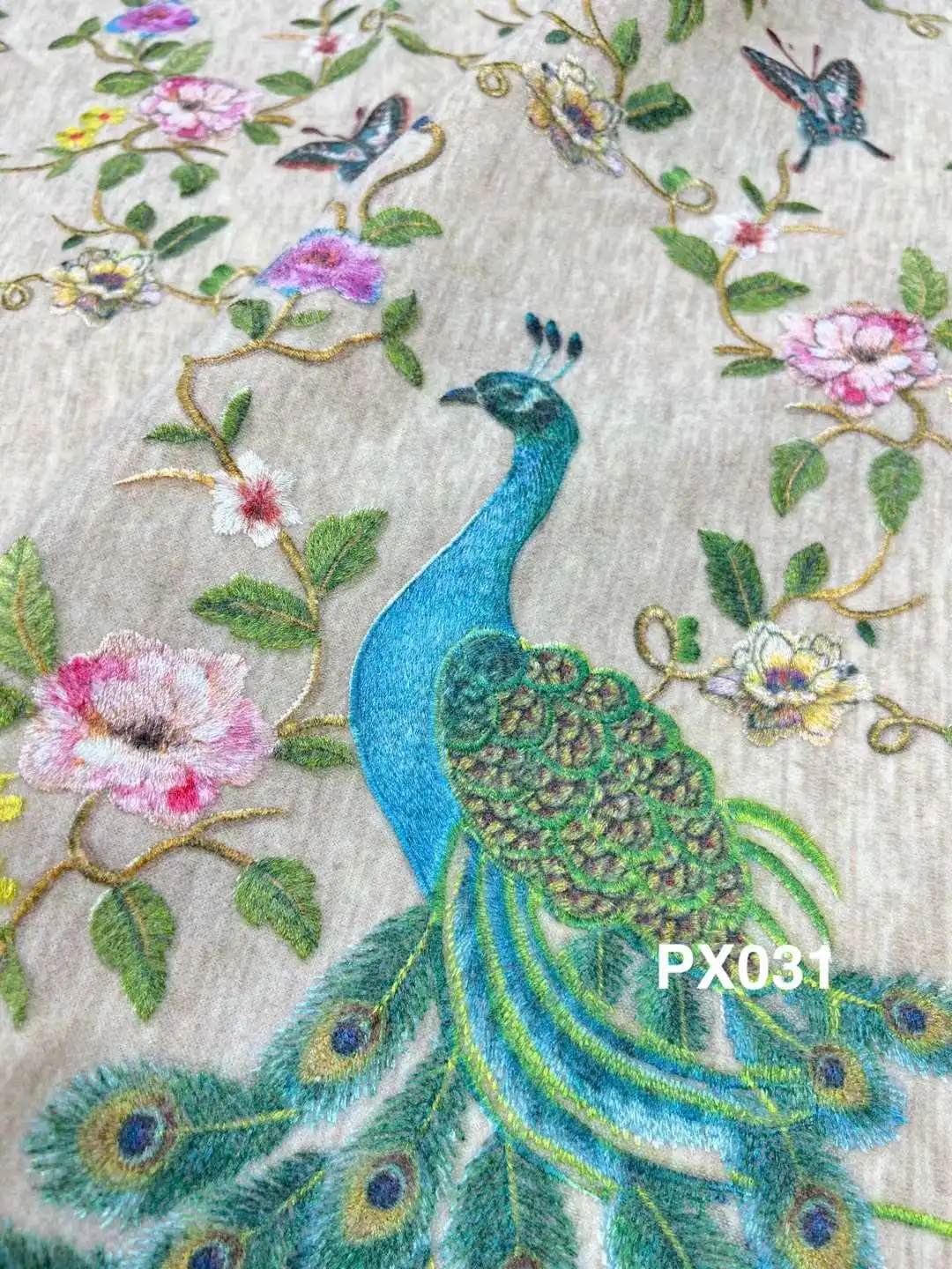 

The latest high-quality phoenix boutique embroidery lace, high-quality multi-color embroidered lace, high-end evening dresses