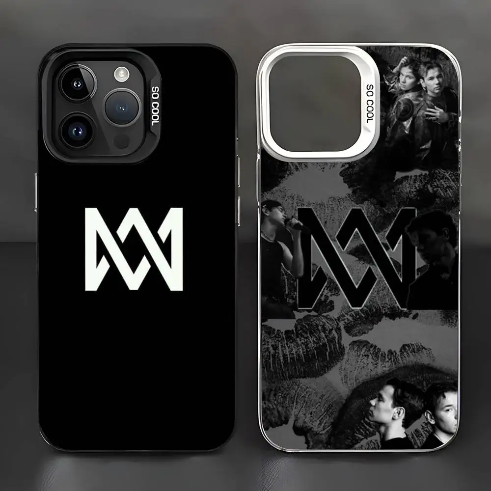 

M-Marcus And M-Martinus Phone Case IMD Color Silver Shell For IPhone 16 15 14 13 12 11 Pro Max Plus