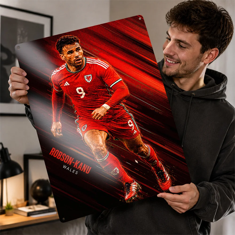 Hal Robson-Kanu Football Textured Poster Personalized Aluminum Metal Sign Club Legacy Style Wall Art Made For Loyal Supporters
