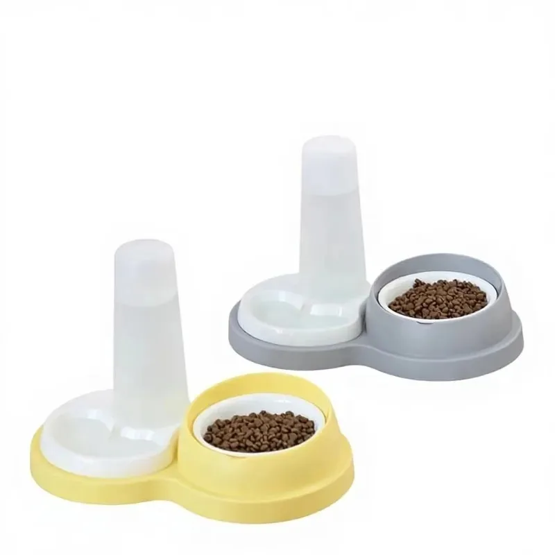 

Dual Dog & Cat Ceramic & Stainless Steel Automatic Neck-Protecting Tip-Proof Pet Food Bowl