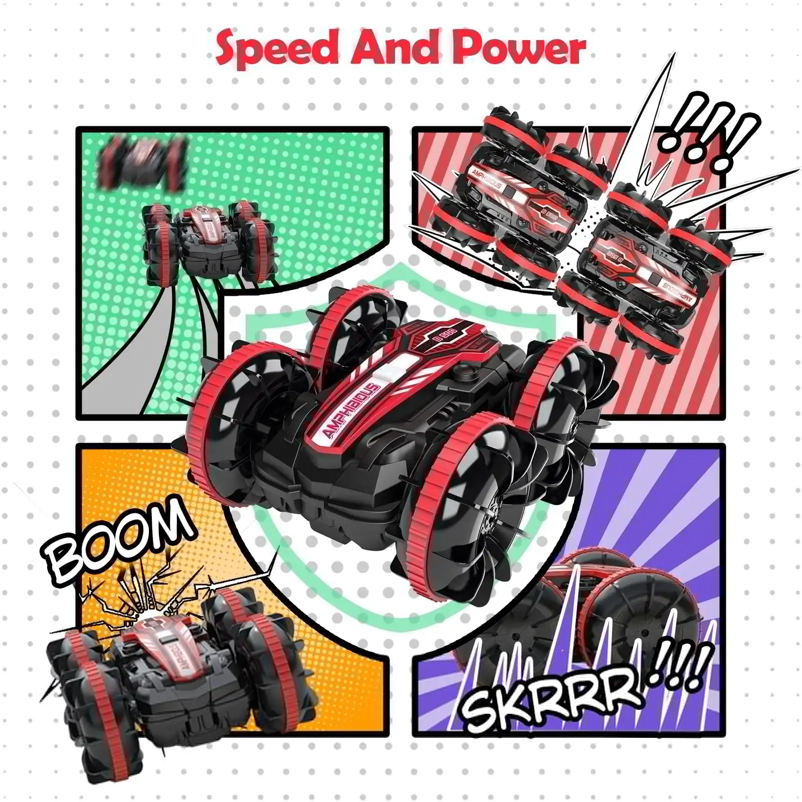 ألعاب للأولاد من سن 5 إلى 12 سنة، سيارة RC برمائية للأطفال، قارب تحكم عن بعد، هدايا مقاومة للماء، لعبة حمام السباحة #4