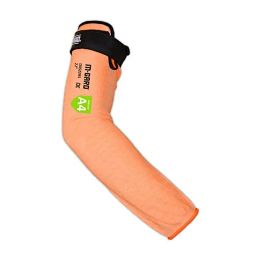 Cut Resistant Protective Arm Sleeves for Industrial Use, High-Density Polyethylene Material, Orange Color, Enhanced Grip and Br