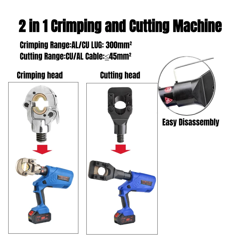 Перезаряжаемый гидравлический кабельный резак 2-в-1 65 мм EZ-300/65 Инструменты для электрика с батарейным питанием