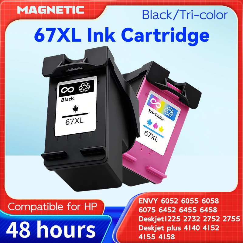 For HP 67 XL For HP67 67XL Ink Cartridge Replacement Deskjet Plus 4140 4152 4155 4158 1225 2732 2752 1225 Printer