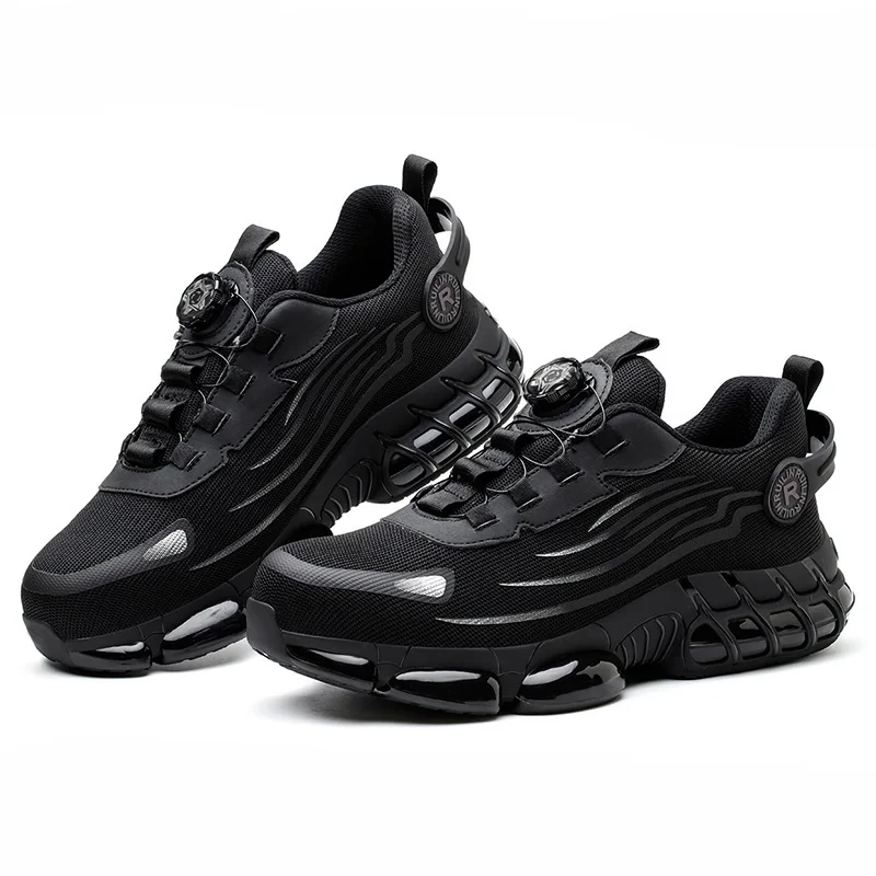 Roterende knop Beschermende veiligheidsschoenen Heren Stalen neus Sneakers Luchtkussen Werkschoenen Man Lekbestendige werkveiligheidslaarzen
