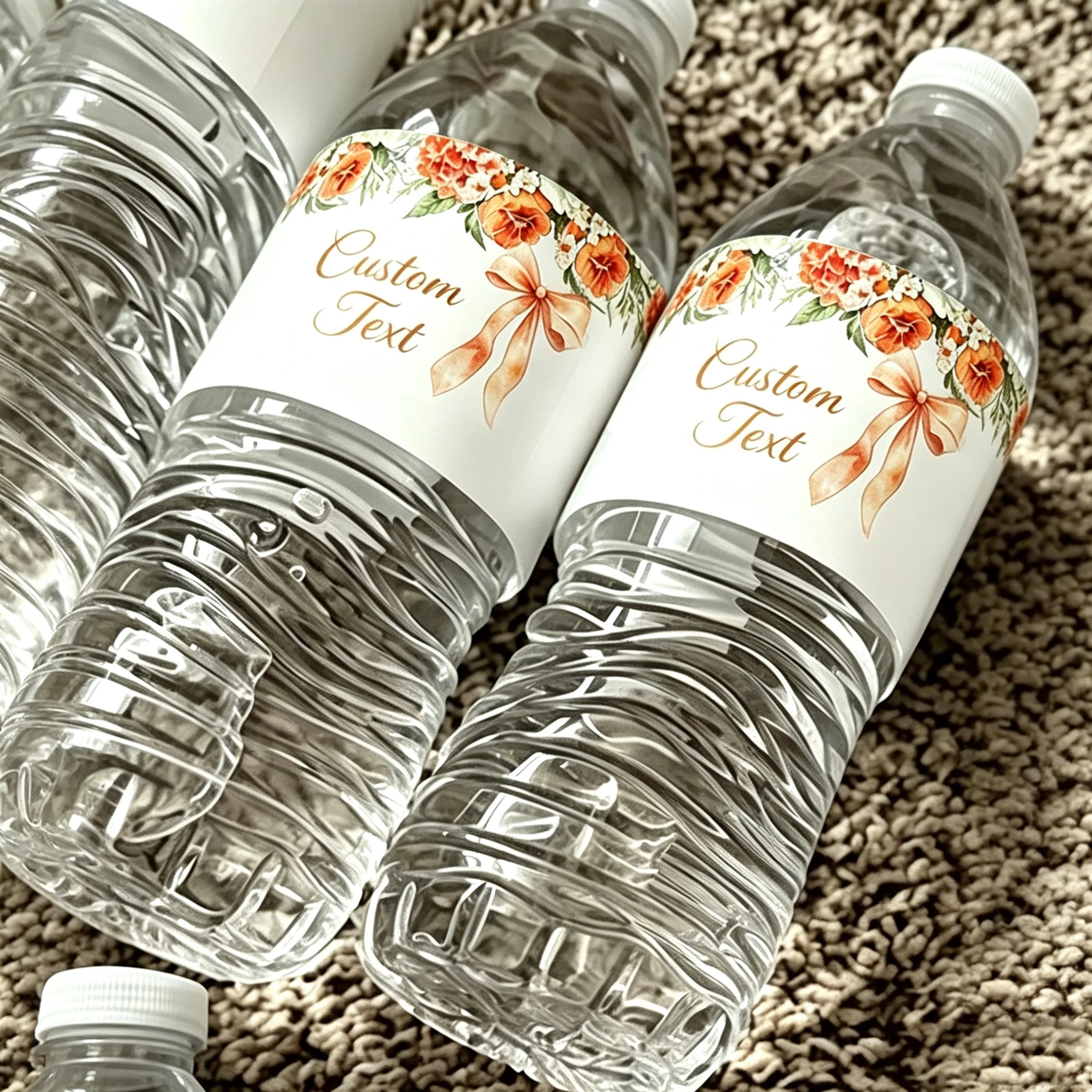 1‑60Pcs Custom Stickers, Personalized Water Bottle Labels, Custom Text for Couples, Wedding, Banquet & Birthday Setup Decor
