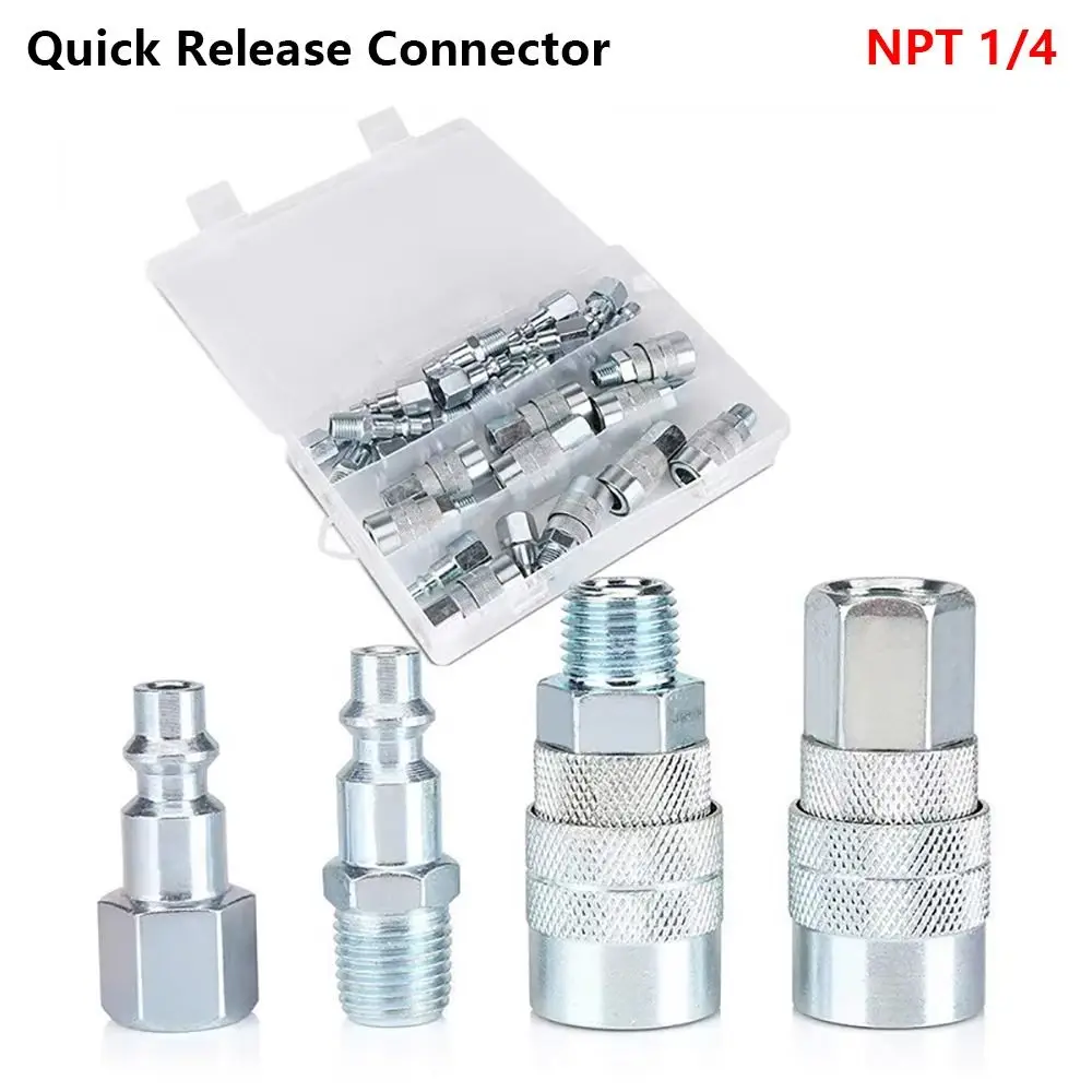 1Pcs NPT 1/4 Quick Release Connector Metal PM SM PF SF Hose Connector US Type Air Compressor Quick Couplings