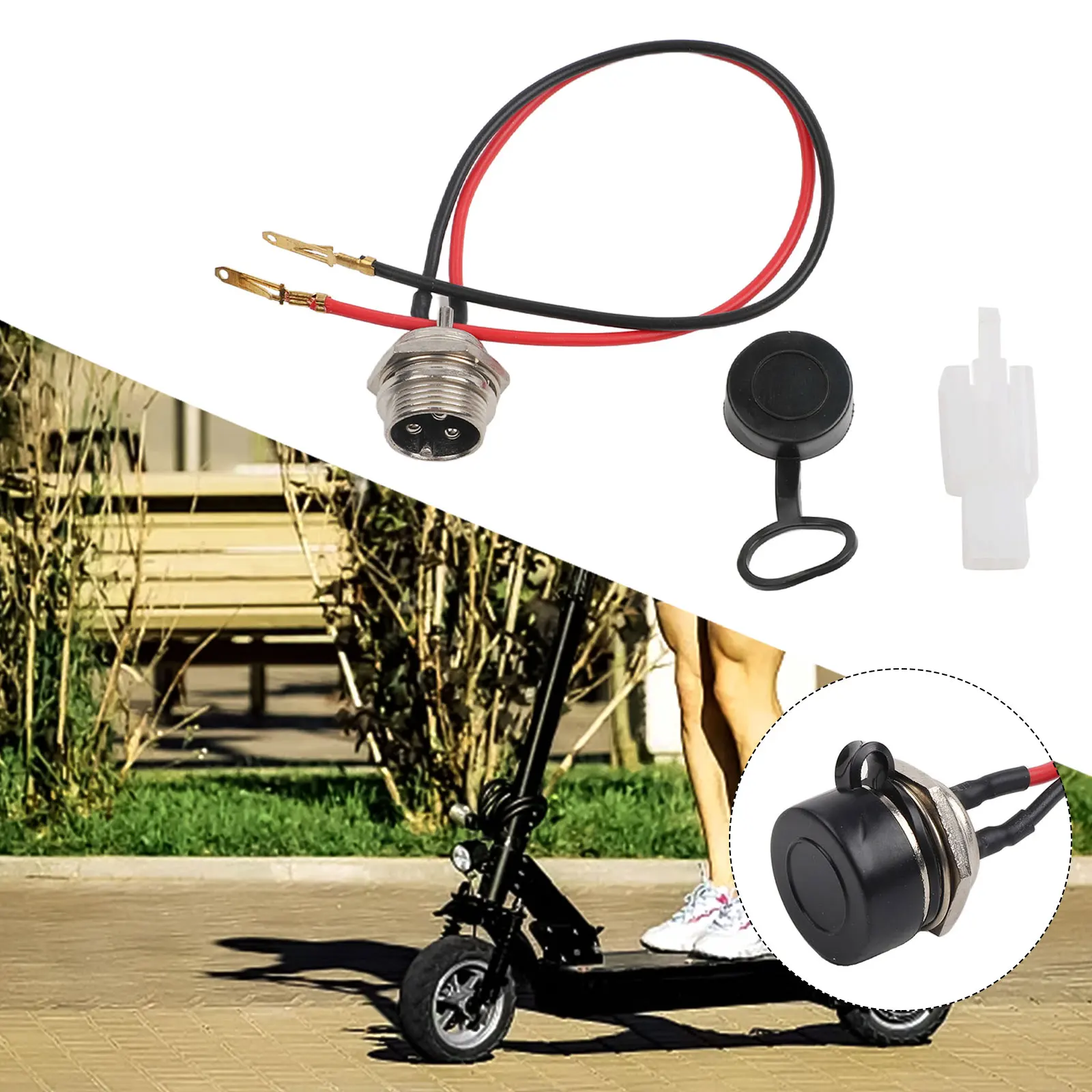 Mobility Scooter Port E-Bike Charger Port Good Conductivity Low Resistance 13mm Inner Diameter Compatible With 12-48 Volt