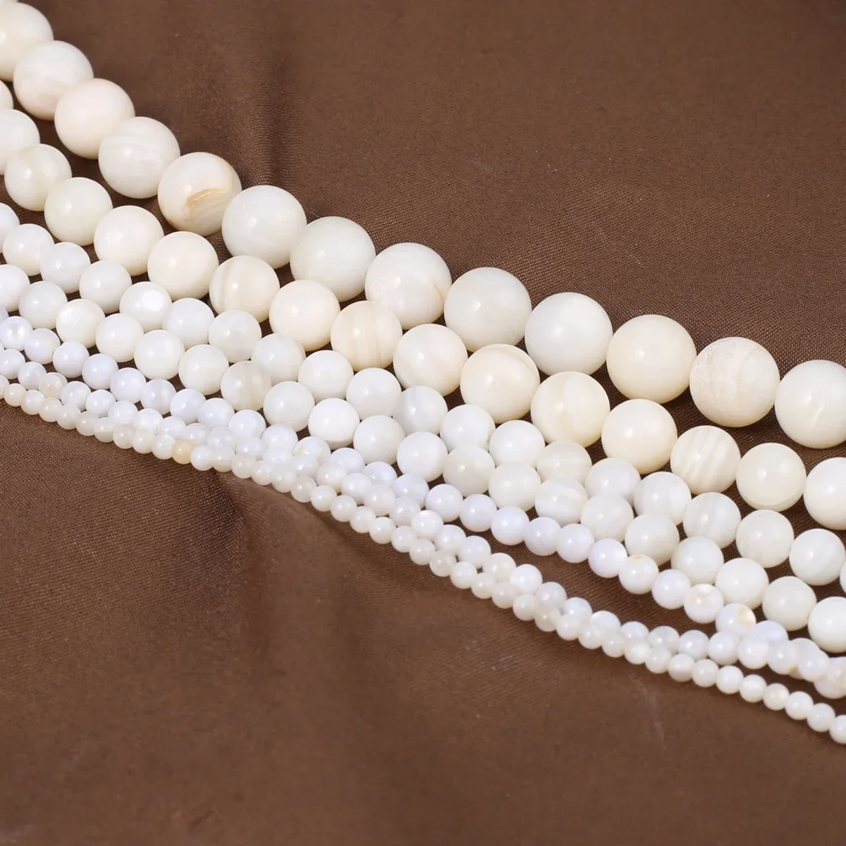 Natural Freshwater Shell Horseshoe Snail White Round Loose isolation Beads For Making Jewelry DIY Bracelet Necklace Accessories