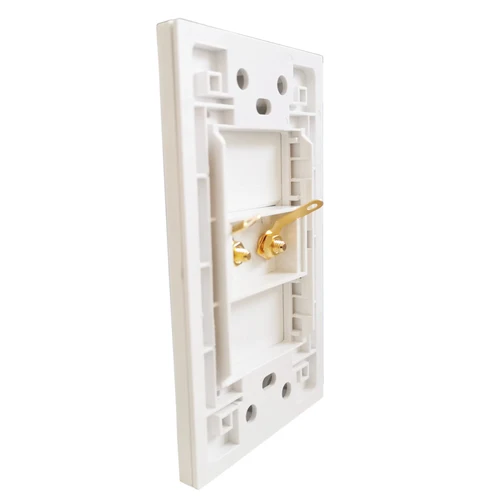 Imagen 2 del producto Cable de altavoz de alta fidelidad, Panel de pared, enchufe chapado en oro, sistema de sonido de 1 entrada, enchufe Banana de cobre, placa frontal de salida en Color blanco