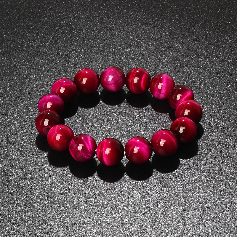 Lightning Rose Red Tiger Eye Bracelets Men 6-14mm Natural Energy Stone Beads Reiki Healing Bracelets for Women Jewelry Pulseras